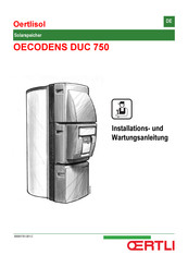 OERTLI OECODENS DUC 750 Installations- Und Wartungsanleitung