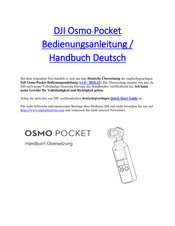 Dji Osmo Pocket Bedienungsanleitung/Handbuch