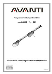 Avanti RAPIDO T12 DE Installationsanleitung Und Benutzerhandbuch