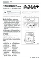De Dietrich DTG 120 NEZ DIEMATIC Bedienungs- Und Wartungsanleitung