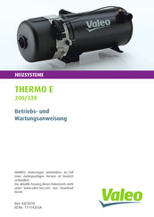 Valeo Thermo E320 Betriebs- Und Wartungsanweisung