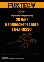 Fuxtec FX-E1HHS20SET Original Bedienungsanleitung
