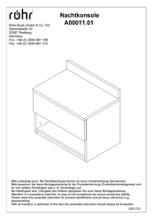 Rohr A00011.01 Montageanleitung