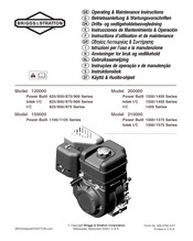 Briggs & Stratton Power Built 1125-Serie Betriebsanleitung & Wartungsvorschriften