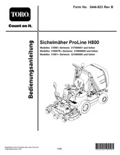 Toro ProLine H800 Bedienungsanleitung