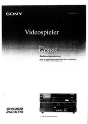 Sony BETACAM SP PVW-2600P Bedienungsanleitung
