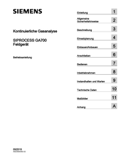Siemens SIPROCESS GA700 Betriebsanleitung