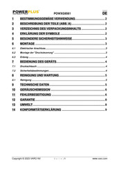 Powerplus POWXG9561 Bedienungsanleitung