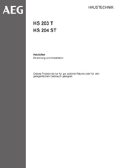 AEG HS 203 T Bedienung Und Installation