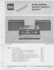 Dual CV 12 Serviceanleitung