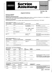 Grundig City-Boy 1100 Aufstell- Und Serviceanleitung
