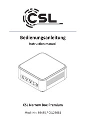 CSL Narrow Box Premium Bedienungsanleitung
