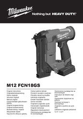 Milwaukee M12 FCN18GS Originalbetriebsanleitung