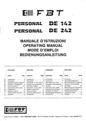 Fbt PERSONAL DE 242 Bedienungsanleitung