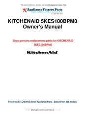 Kitchenaid ARTISAN 5KES100BPM0 Anleitung