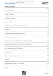 Uwt NivoRadar NR 3200 Serie Geräteinformation, Betriebsanleitung