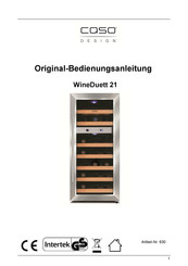 Caso Design WineDuett 21 Original Bedienungsanleitung