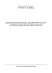 Phytec phyCAM-M VM-116 Anleitung