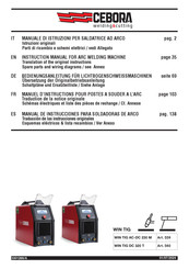 Cebora WIN TIG DC 320 T Bedienungsanleitung