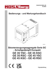 Mosa GE 45 YSC Bedienungs- Und Wartungshandbuch
