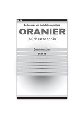 Oranier GSV545 Bedienungs- Und Installationsanleitung