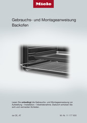 Miele H7460BP D EDST/CLST Gebrauchs- Und Montageanweisung