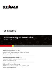 Edimax GS-5210PLG Kurzanleitung Zur Installation