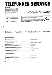 Telefunken DP 1000 CD Service