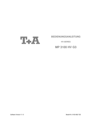 T+A MP 3100 HV G3 Bedienungsanleitung