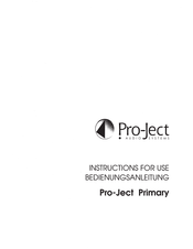 Pro-Ject Audio Systems Primary Bedienungsanleitung