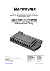 Mastervolt Dakar Generator Control Betriebsanleitung