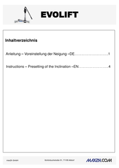 max2h EVOLIFT Anleitung