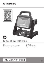Parkside PLSA 20-Li A1 Originalbetriebsanleitung