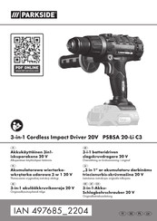 Parkside PSBSA 20-Li C3 Originalbetriebsanleitung