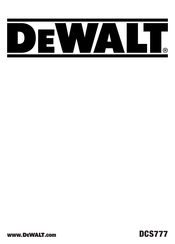 DeWalt DCS777 Bersetzt Von Den Originalanweisungen