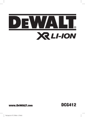 DeWalt DCG412 Bersetzt Von Den Originalanweisungen