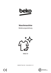 Beko WM218 Bedienungsanleitung