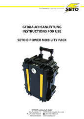 Seto E-POWER MOBILITY PACK EP2000 Gebrauchsanleitung