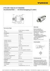 Turck PT0.03R-1504-IX-H1143/D840 Betriebsanleitung