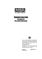 MSA ULTRASONIC IS-5 Sicherheitsanleitung