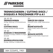 Parkside Performance PTP 6 A1 Montage-, Bedienungs- Und Sicherheitshinweise