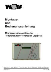 Wolf DigiSolar Montage- Und Bedienungsanleitung