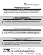 MSA 10119077 Gebrauchs- Und Wartungsanleitung