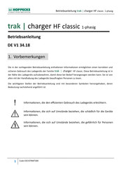 HOPPECKE trak charger HF classic 24V-20A Betriebsanleitung