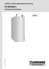 Junkers SP 400 SHU-3 Installations- Und Wartungsanleitung Für Den Fachmann