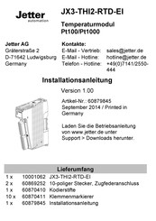 Jetter JX3-THI2-RTD-E Installationsanleitung