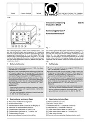 Leybold 522 56 Gebrauchsanweisung