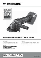 Parkside PWSA 20-Li F4 Originalbetriebsanleitung