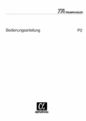 Triumph Adler alphatronic P2 Bedienungsanleitung