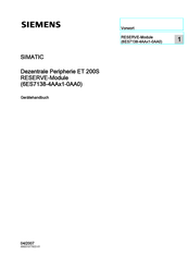 Siemens Simatic ET200S Gerätehandbuch